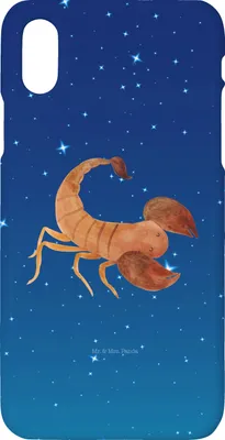Produktbild von Mr. & Mrs. Panda Iphone 10 Handyhülle Sternzeichen Skorpion - Sternenhimmel Blau - Geschenk, Oktober, Handy, Geburtstag, X, Hülle, Cover, November, Skorpione