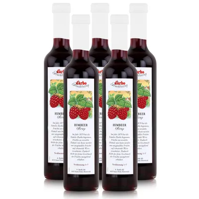 Produktbild von Darbo Sirup Himbeer 500ml - Cocktails Milchshakes Kaffeesirup (5er Pack)