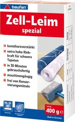 Produktbild von baufan Zell-Leim Spezial 400g Raufaserleim Tapeten Kleber Leim Tapetenkleister