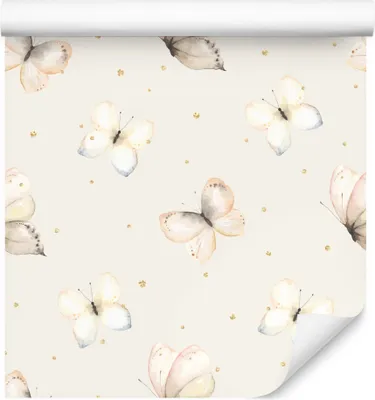 Produktbild von 10m VLIES WALLPAPER rolka škôlka motýle obloha gule zlatá XXL