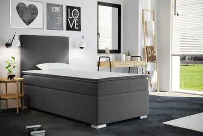 Zdjęcie produktu dla Łóżko jednoskrzyniowe ICON materac 70x200 tkanina Sawana szary