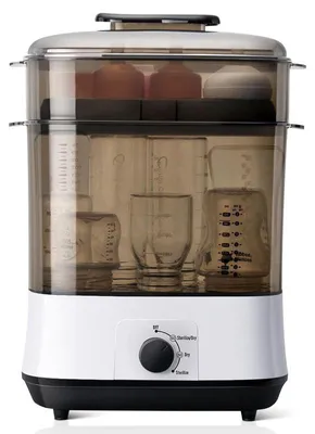Produktbild von Babyflaschen Sterilisator und Trockner 2-in-1, elektrischer Flaschensterilisator für Babyzubehör, große Ausführung, Schwarz
