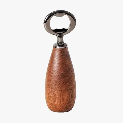 Produktbild von Walnotenhouten Flesopener für Bier und Cider, Retro-Design, für Heim, Küche, Bar und Restaurant