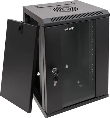10 Zoll Serverschrank mit 9 Höheneinheiten von HMF mit 31.2 cm Breite in Schwarz