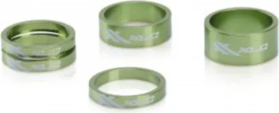 Produktbild von XLC A-Head Spacer-Set 3 x 5, 1 x 10, 1 x 15, 1 1/8', limegreen, 5-teilig (1 Set)