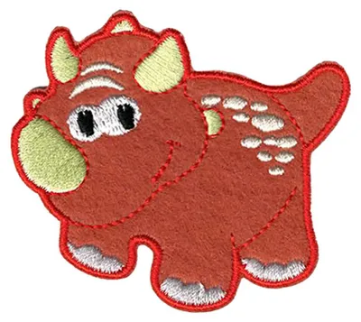 Obrázek produktu pro Triceratops dinosaurus - nášivka, nažehlovací, nažehlovací obrázek, nášivka, velikost: 6,5 x 5,7 cm