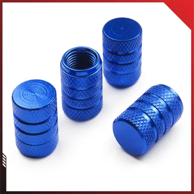 Produktbild von Pitlane Performance® Alu Ventilkappen 4 Stück Ventildeckel; Aluminium Auto-Reifen Schrader-Ventil Ventilabdeckung Aluminium 4er Set Farbe: Blau
