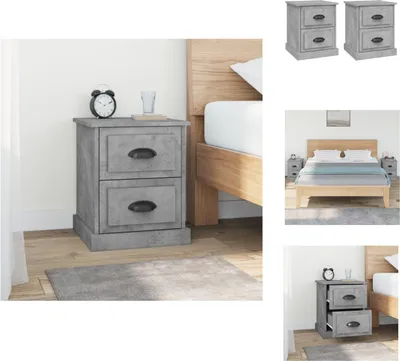 Obrázek produktu pro vidaXL Noční stolky 2 ks. Betonově šedé 39x39x47,5 cm materiál na bázi dřeva - Noční stolky