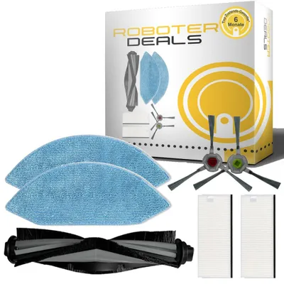 Obrázok produktu pre Sada príslušenstva (náhradné diely) pre roboty Ecovacs Deebot U2 a U2 Pro (2x bočné kefy, 2x utierky, 2x filtre, 1x hlavná kefa)