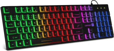 Produktbild von Connect IT CKB-5050-CS, Volle Größe (100%), Kabelgebunden, USB, Membran Key Switch, Schwarz