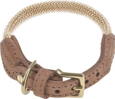 Produktbild von Denjo Dogs Torekov Hundehalsband Nylon/Leder golden sand S 29-34cm