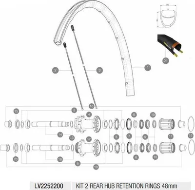 Produktbild von Mavic Hinterradnabenhaltering 48 Mm 2 Einheiten Schwarz Schwarz One Size