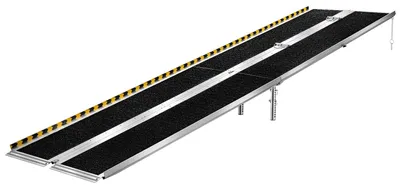 Zdjęcie produktu dla Przenośna rampa dla wózków inwalidzkich, 3045 mm, składana rampa aluminiowa z antypoślizgową powierzchnią, przeznaczona dla osób niepełnosprawnych, udźwig 800 funtów, idealna jako rampa do progów drzwi, schodów, wejść, progów i przejść dla wózków inwalidzkich i skuterów