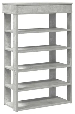 Image de vidaXL Étagère à chaussures gris béton 60x30x98 cm Bois composite