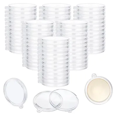 Productafbeelding van Munthouder 100 stuks - Zelfklevend - Acryl - Transparant - Muntcapsulebeschermers - Binnendiameter 40 mm - Munthouder