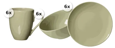 Produktbild von Frühstücks-Set 18 tlg. Cecina grün