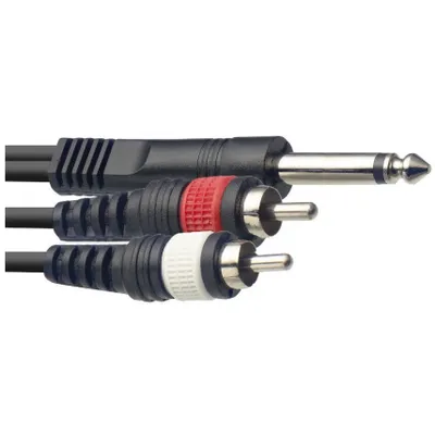 Immagine prodotto di Stagg SYC3/P2CM E, cavo di interconnessione 2x RCA - Jack 6,3 mm mono, 3 m