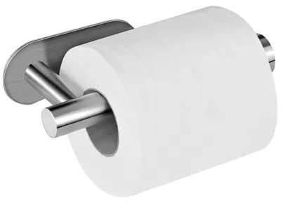 Zdjęcie produktu dla Uchwyt na papier toaletowy, montowany bez wiercenia, samoprzylepny, ze stali nierdzewnej