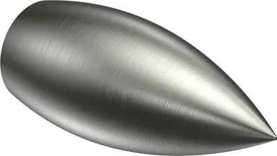 Produktbild von Interdeco Endstücke / Zierabschlüsse für Gardinenstangen mit 16 mm Ø Edelstahl-Optik, Typ Poveda (Flamme), Pack. 2 Stück