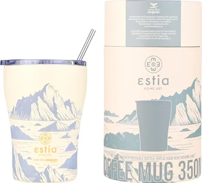 Image de ESTIA | Mug isotherme - 350 ml - mug isotherme multicolore - couvercle étanche