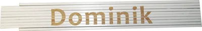 Produktbild von Zollstock 2 m weiß Dominik aus Buchenholz, gelaserte Beschriftung, Klasse 3