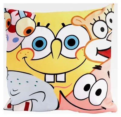 Produktbild von Spongebob Schwammkopf Kissen – Allover - Dekokissen Sitzkissen 30 x 30 cm