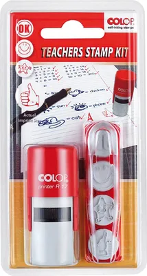Produktbild von COLOP Teachers Stempel Set Motivationsstempel inkl 4 Motive
