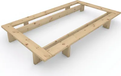 Produktbild von Massivholzbett im japanischen Stil "Komorebi" 100x200 Zirbe