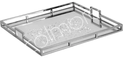 Image de Miroir carré, forme tablette, verre, acier inoxydable (SS/NI), dimensions 50x50x6 cm