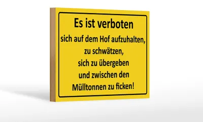 Produktbild von Holzschild Hinweis 18x12cm Es Ist verboten auf dem Hof