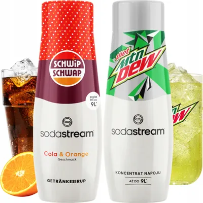 Produktbild von 2er-Set Sodastream Shwip Shwap Cola Orange + Mountain Dew Sirup
