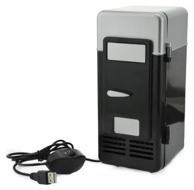 Mini USB Kühlschrank, kühlt & wärmt, für 1 Dose, schwarz, 18,5 cm