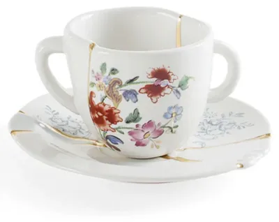 Produktbild von Seletti Kaffeetasse mit Untertasse Kintsugi 1 Porzellan