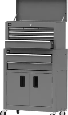 Imagen del producto de Carro de herramientas compacto con maletín superior (gris)