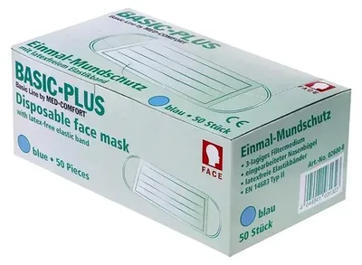 Produktbild von Basic-Plus - OP-Maske Typ II - blau - 50 Stk.