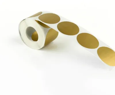 Produktbild von Rubbelaufkleber RUND 50mm GOLD x500