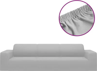 Produktbild von Stretch Sofahusse 4-Sitzer Grau Polyester-Jersey
