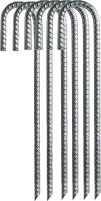 Produktbild von Bodenpfähle, Gartenklammern, Bewehrungsstäbe, L-Haken aus verzinktem Stahl, robuster Bodenanker für Camping-Trampolinzäune