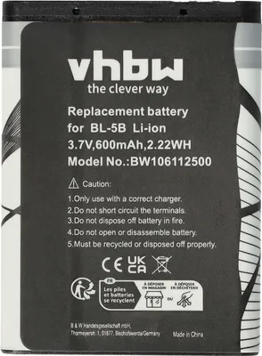 Produktbild von vhbw Akku kompatibel mit Rollei Sportsline 80, 60 Handy Smartphone Telefon (600 mAh, 3,7 V, Li-Ion)