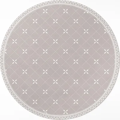 Produktbild von Stilvolles minimalistisches dekoratives Muster– Vinyl Fußmatte – Ø 140cm – Rutschfest, Pflegeleicht & Langlebig