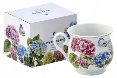 Produktbild von Porzellanfassbecher 470ml – HORTENSIENGARTEN, Hortensien