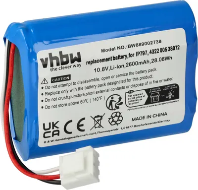Produktbild von vhbw Akku Ersatz für Philips IP797, 4322 005 38072 für Saugroboter (2600 mAh, 10,8 V, Li-Ion, ohne Gehäuse)