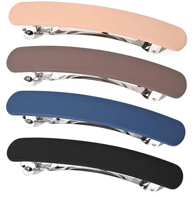 Produktbild von Haarspangen Damen 4 Stück Französische Automatische Patentspange für dünnes und dickes Haar 8,5 cm Matt Acryl 4 Farben