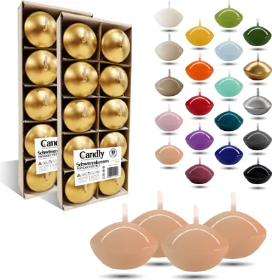 Produktbild von CANDLY HANDMADE© 10x Schwimmkerzen Premium Ø 45mm | Valentinstag, Ostern, Weihnachten, Haus Dekoration, Candles, Kerzen für Damen (Lachs)