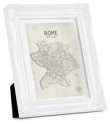Produktbild von Rococo by Casa Chic - Antik Bilderrahmen 17 x 12 cm - Glasfront - mit Passepartout für 10x15 Fotos - 3 cm Rahmenbreite - Rococo Baroque Style - Antik Weiß