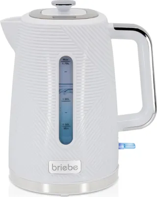 Obrázek produktu pro Briebe KT1168WHT, 1,7 l, 2200 W, Bílá, Nerezová ocel, Indikátor úrovně vody, Zabezpečení proti přehřátí