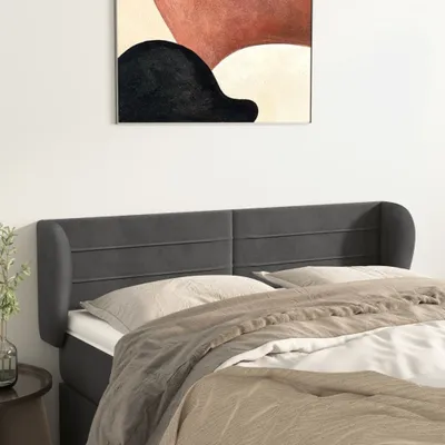 Produktbild von The Living Store Kopfteil mit Ohren Dunkelgrau 147x23x78/88 cm Samt