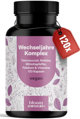 Produktbild von Bloom Naturals Meno Komplex Wechseljahre 120 Kapseln vegan