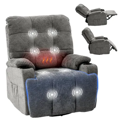 Immagine prodotto di FLEXISPOT XR7 Poltrona relax elettrica, poltrona massaggiante con funzione riscaldante, girevole a 360°, porta USB, regolabile da 105° a 165°, portata massima 200 kg (grigio)