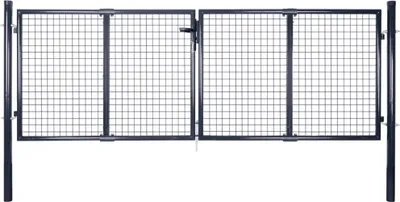 Image de vidaXL Portail de jardin en maille Acier galvanisé 289 x 100 cm Gris
